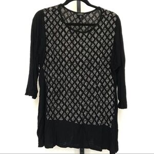 Lucky Brand Printed Viscose Tunic Top